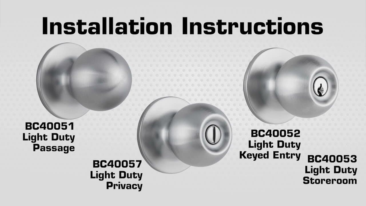 Brinks Commercial Light Duty Knob Installation Video (Covers BC40051, BC40052, BC40053 and BC40057) thumbnail