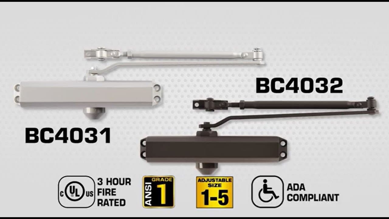 Brinks Commercial BC4031 & BC4032 Heavy Duty Door Closer Standard Mount Installation Instructions thumbnail