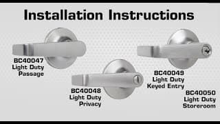 Brinks Commercial Light Commercial ANSI Grade 2 Door Lever Installation Video
