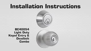 Brinks Commercial Light Duty Knob and Deadbolt Combination Installation Video (BC40054 and BC40106) thumbnail