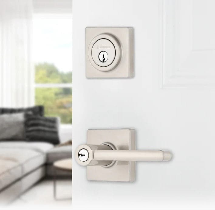 Brinks lever door hardware.